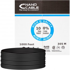 Nanocable 10.20.0504-EXT-BK cabo de rede 305 m Cat6 U UTP (UTP) Preto