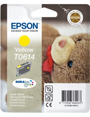 Epson Teddybear Tinteiro Amarelo T0614 Tinta DURABrite Ultra (c alarme RF+AM)