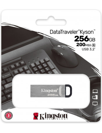 Kingston Technology DataTraveler Kyson unidade de memória USB 256 GB USB Type-A 3.2 Gen 1 (3.1 Gen 1) Prateado