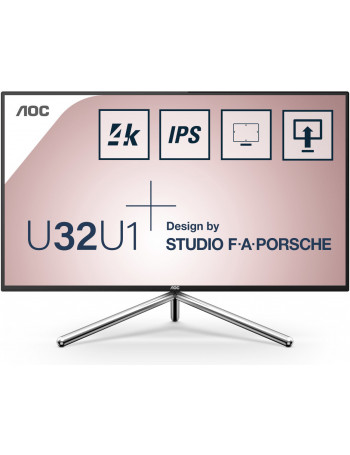 AOC Style-line U32U1 monitor de ecrã 80 cm (31.5") 3840 x 2160 pixels 4K Ultra HD LED Preto