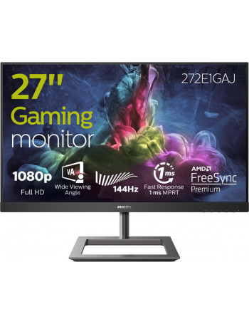 Philips E Line 272E1GAJ 00 monitor de ecrã 68,6 cm (27") 1920 x 1080 pixels Full HD LCD Preto, Cromado