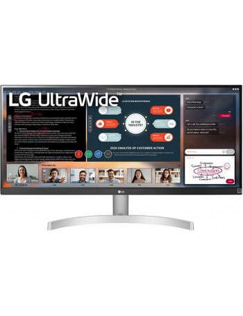 LG 29WN600-W monitor de ecrã 73,7 cm (29") 2560 x 1080 pixels UltraWide Full HD LED Prateado