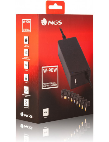 NGS W-90 adaptador e transformador Interior 90 W Preto