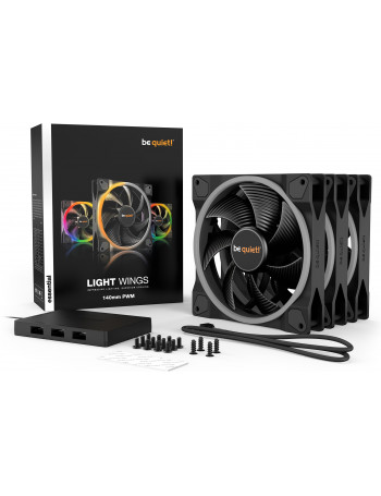 be quiet! Light Wings | 140mm PWM Triple Pack Caixa de computador Ventoinha 14 cm Preto 1 unidade(s)