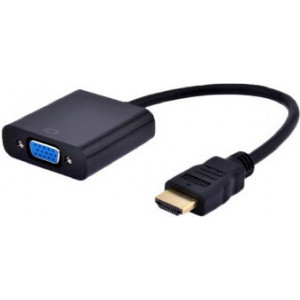 Gembird A-HDMI-VGA-03 adaptador de cabo de vídeo 0,15 m HDMI Type A (Standard) VGA (D-Sub) Preto