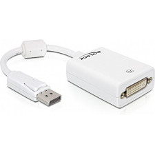 DeLOCK 61765 adaptador de cabo de vídeo 0,125 m DisplayPort DVI-I Branco