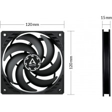 ARCTIC P12 Slim PWM PST Caixa de computador Ventoinha 12 cm Preto 1 unidade(s)