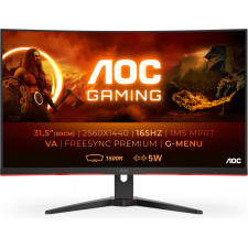 AOC G2 CQ32G2SE BK LED display 80 cm (31.5") 2560 x 1440 pixels 2K Ultra HD Preto, Vermelho