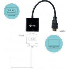 i-tec HDMI2VGAADA adaptador de cabo de vídeo 0,15 m HDMI VGA Preto