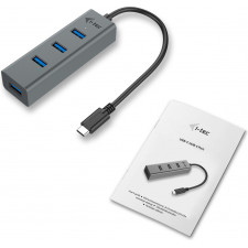 i-tec Metal C31HUBMETAL403 hub de interface USB 3.2 Gen 1 (3.1 Gen 1) Type-C 5000 Mbit s Cinzento