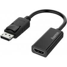 Hama 00200335 adaptador de cabo de vídeo DisplayPort HDMI Preto