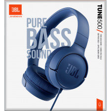 JBL Tune 500 Auscultadores Com fios Fita de cabeça Música Azul