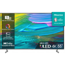 Hisense 55U6KQ TV 139,7 cm (55") 4K Ultra HD Smart TV Wi-Fi Preto, Cinzento 400 cd m²