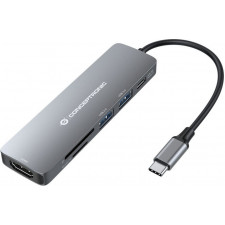 Conceptronic DONN11G base & duplicador de portas Com fios USB 3.2 Gen 1 (3.1 Gen 1) Type-C Cinzento