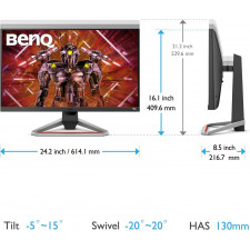 BenQ 9H.LKTLA.TBE monitor de ecrã 68,6 cm (27") 3840 x 2160 pixels 4K Ultra HD LED Preto