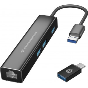 Conceptronic DONN07BA base & duplicador de portas USB 3.2 Gen 1 (3.1 Gen 1) Type-A Preto