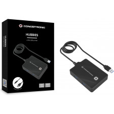 Conceptronic HUBBIES11B base & duplicador de portas USB 3.2 Gen 1 (3.1 Gen 1) Type-A Preto