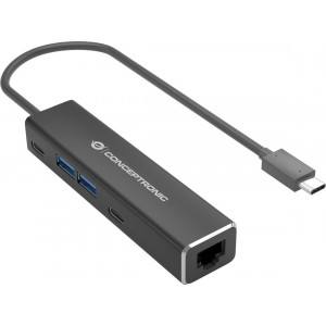 Conceptronic ABBY13B base & duplicador de portas Com fios USB 3.2 Gen 1 (3.1 Gen 1) Type-C Cinzento