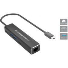 Conceptronic ABBY13B base & duplicador de portas Com fios USB 3.2 Gen 1 (3.1 Gen 1) Type-C Cinzento