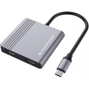 Conceptronic DONN13G base & duplicador de portas Com fios USB 3.2 Gen 1 (3.1 Gen 1) Type-C Cinzento