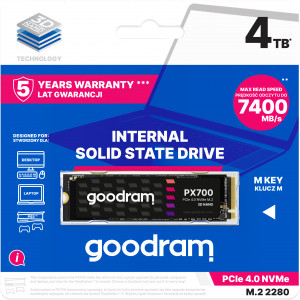 Goodram PX700 SSD SSDPR-PX700-04T-80 disco SSD M.2 4,1 TB PCI Express 4.0 3D NAND NVMe