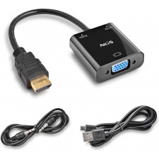 NGS CHAMALEON 0,15 m HDMI Type A (Standard) VGA (D-Sub) + 3.5mm + Micro-USB Type B Preto