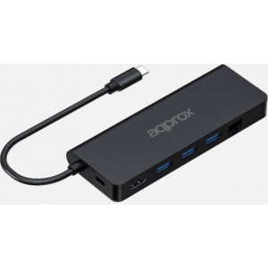 Approx APPC53 base & duplicador de portas USB 3.2 Gen 1 (3.1 Gen 1) Type-C Preto