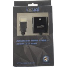 iggual IGG317303 adaptador de cabo de vídeo 0,2 m HDMI Type A (Standard) VGA (D-Sub) Preto