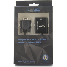 iggual IGG317297 adaptador de cabo de vídeo 0,25 m VGA (D-Sub) HDMI Preto