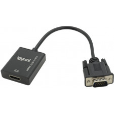 iggual IGG317297 adaptador de cabo de vídeo 0,25 m VGA (D-Sub) HDMI Preto