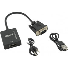 iggual IGG317297 adaptador de cabo de vídeo 0,25 m VGA (D-Sub) HDMI Preto