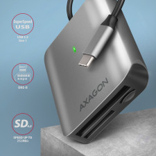 Axagon CRE-S3C leitor de cartões USB 3.2 Gen 1 (3.1 Gen 1) Type-C Cinzento