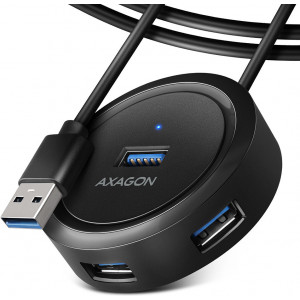 Axagon HUE-P1AL hub de interface USB 3.2 Gen 1 (3.1 Gen 1) Type-A 5000 Mbit s Preto