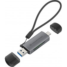 Conceptronic BIAN05G leitor de cartões USB 3.2 Gen 1 (3.1 Gen 1) Type-A Type-C Cinzento