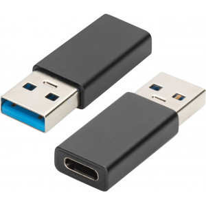 Ewent EW9650 adaptador para cabos USB Type-A USB Type-C Preto