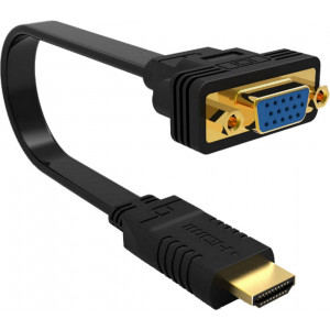 Ewent EW9869 adaptador de cabo de vídeo 0,15 m HDMI Type A (Standard) VGA (D-Sub) Preto