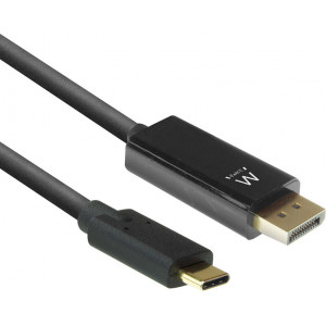 Ewent EW9826 adaptador de cabo de vídeo 2 m USB Type-C DisplayPort Preto