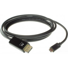 Ewent EW9826 adaptador de cabo de vídeo 2 m USB Type-C DisplayPort Preto