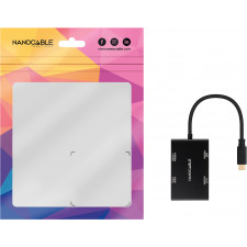 Nanocable 10.16.4307 base & duplicador de portas Com fios USB 3.2 Gen 1 (3.1 Gen 1) Type-C Preto