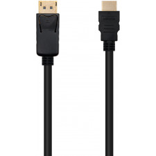 Nanocable 10.15.4300 adaptador de cabo de vídeo 0,5 m DisplayPort HDMI Preto