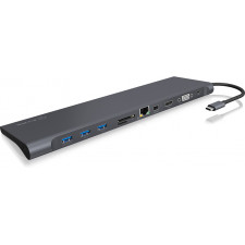 ICY BOX IB-DK2102-C Com fios USB 3.2 Gen 1 (3.1 Gen 1) Type-C Antracite, Preto