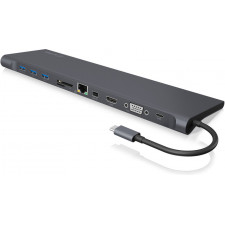 ICY BOX IB-DK2102-C Com fios USB 3.2 Gen 1 (3.1 Gen 1) Type-C Antracite, Preto