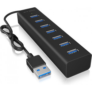 ICY BOX IB-HUB1700-U3 USB 3.2 Gen 1 (3.1 Gen 1) Type-A 5000 Mbit s Preto