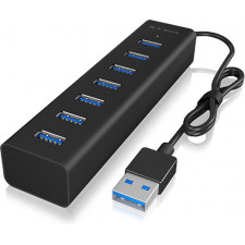 ICY BOX IB-HUB1700-U3 USB 3.2 Gen 1 (3.1 Gen 1) Type-A 5000 Mbit s Preto