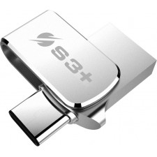 S3Plus Technologies Pen Drive Steel unidade de memória USB 128 GB USB Type-A   USB Type-C 3.2 Gen 1 (3.1 Gen 1) Aço inoxidável