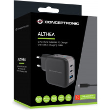 Conceptronic ALTHEA17B carregador de dispositivos móveis Universal Preto AC Carregamento rápido Interior