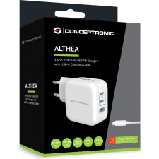 Conceptronic ALTHEA17W carregador de dispositivos móveis Universal Branco AC Carregamento rápido Interior