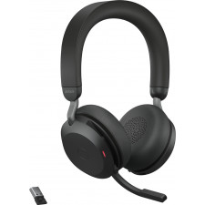 Jabra Evolve2 75 Auscultadores Com fios e sem fios Fita de cabeça Escritório Call center Bluetooth Suporte de carregamento Preto