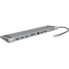 LogiLink UA0373 base & duplicador de portas Com fios USB 3.2 Gen 1 (3.1 Gen 1) Type-C Alumínio