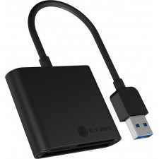 ICY BOX IB-CR301-U3 leitor de cartões USB 3.2 Gen 1 (3.1 Gen 1) Preto